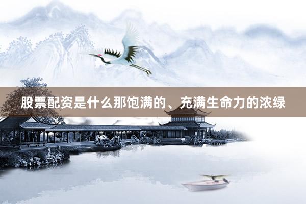 股票配资是什么那饱满的、充满生命力的浓绿