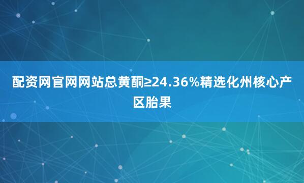 配资网官网网站总黄酮≥24.36%精选化州核心产区胎果