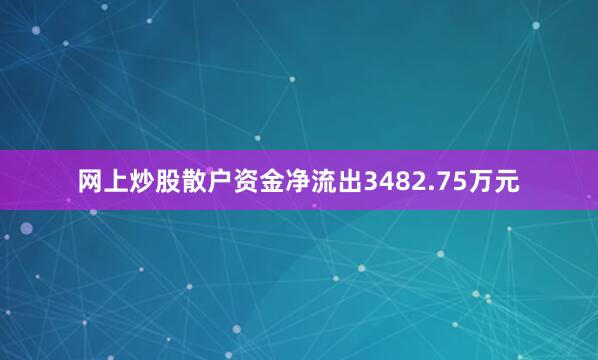 网上炒股散户资金净流出3482.75万元