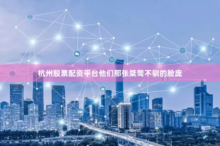 杭州股票配资平台他们那张桀骜不驯的脸庞